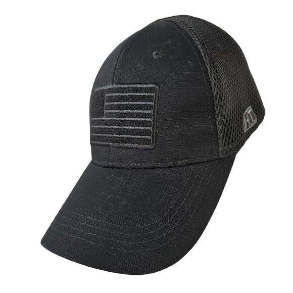Highland Tactical Trucker Hat Black American Flag Cotton Blend Adjustbable OS - Picture 2 of 7